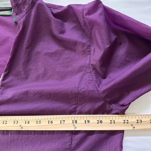 L.L.Bean Windbreaker Womens M Purple Quarter Zip Pullover Lightweight Jacket - Picture 7 of 9